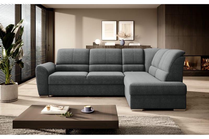 Sovesofa m. Sjeselong Keith 3-seter - Grå - Møbler - Sofaer - Sovesofaer - Langsgående sovesofa