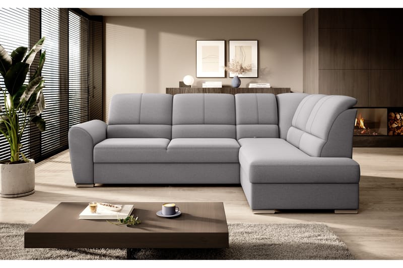 Sovesofa m. Sjeselong Keith 3-seter - Grå - Møbler - Sofaer - Sovesofaer - Langsgående sovesofa