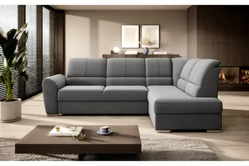 Sovesofa m. Sjeselong Keith 3-seter - Grå - Møbler - Sofaer - Sovesofaer - Langsgående sovesofa