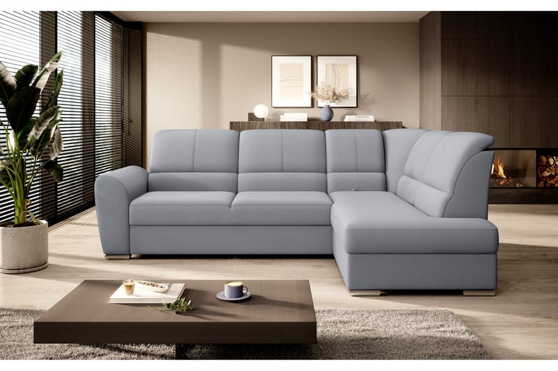 Sovesofa m. Sjeselong Keith 3-seter - Grå - Møbler - Sofaer - Sovesofaer - Langsgående sovesofa