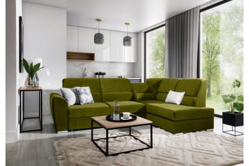 Sovesofa m. Sjeselong Keith 3-seter - Grønn - Møbler - Sofaer - Sovesofaer - Langsgående sovesofa