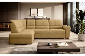 Sovesofa m. Sjeselong Keith 3-seter - Gul - Møbler - Sofaer - Sovesofaer - Langsgående sovesofa