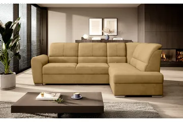 Sovesofa m. Sjeselong Keith 3-seter - Gul - Møbler - Sofaer - Sovesofaer - Langsgående sovesofa