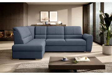 Sovesofa m. Sjeselong Keith 3-seter - Mørkeblå - Møbler - Sofaer - Sovesofaer - Langsgående sovesofa