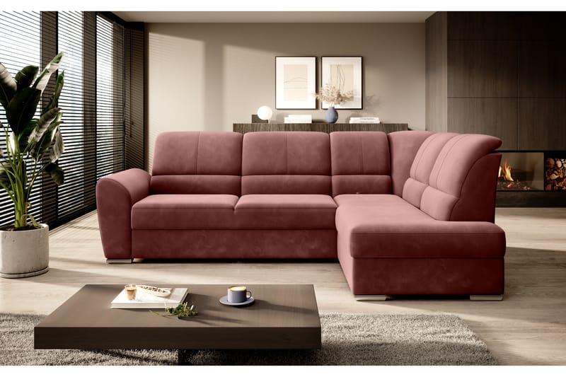 Sovesofa m. Sjeselong Keith 3-seter, Rosa