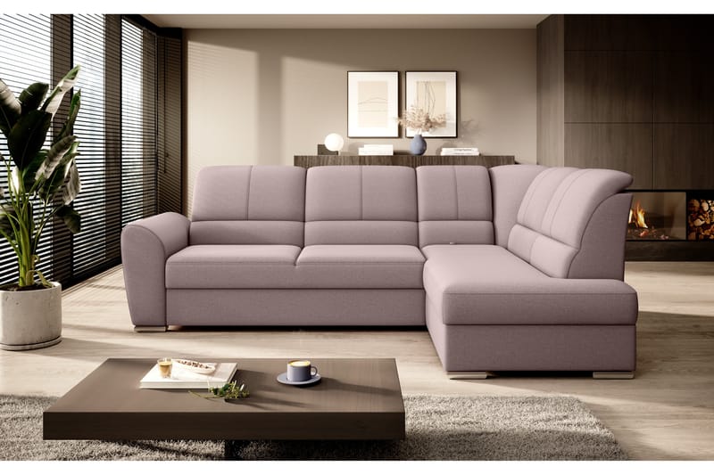 Sovesofa m. Sjeselong Keith 3-seter, Rosa