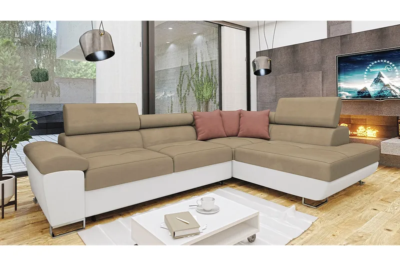 Sovesofa m. sjeselong Oertel L-formet - Møbler - Sofaer - Sovesofaer - Langsgående sovesofa