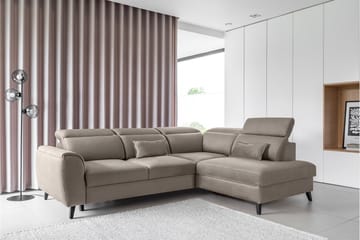 Sovesofa m. Sjeselong Yasmine 3-seter - Beige - Møbler - Sofaer - Sovesofaer - Langsgående sovesofa