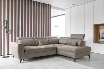 Sovesofa m. Sjeselong Yasmine 3-seter - Beige - Møbler - Sofaer - Sovesofaer - Langsgående sovesofa