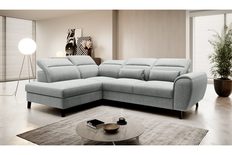 Sovesofa m. Sjeselong Yasmine 3-seter - Grå - Møbler - Sofaer - Sovesofaer - Langsgående sovesofa