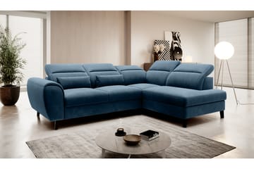 Sovesofa m. Sjeselong Yasmine 3-seter - Mørkeblå - Møbler - Sofaer - Sovesofaer - Langsgående sovesofa