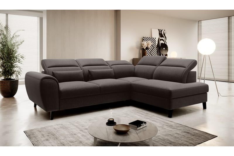 Sovesofa m. Sjeselong Yasmine 3-seter, Mørkebrun