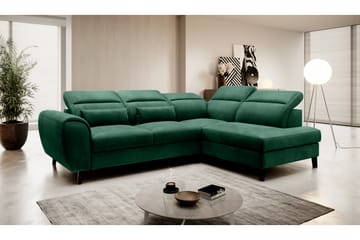 Sovesofa m. Sjeselong Yasmine 3-seter - Mørkegrønn - Møbler - Sofaer - Sovesofaer - Langsgående sovesofa