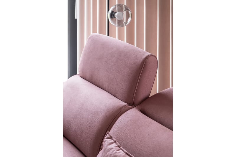 Sovesofa m. Sjeselong Yasmine 3-seter - Rosa - Møbler - Sofaer - Sovesofaer - Langsgående sovesofa