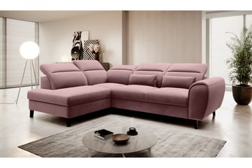 Sovesofa m. Sjeselong Yasmine 3-seter - Rosa - Møbler - Sofaer - Sovesofaer - Langsgående sovesofa