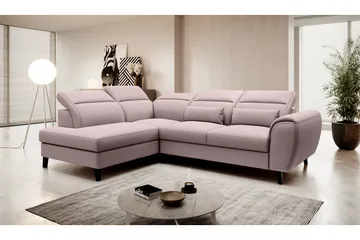 Sovesofa m. Sjeselong Yasmine 3-seter - Rosa - Møbler - Sofaer - Sovesofaer - Langsgående sovesofa