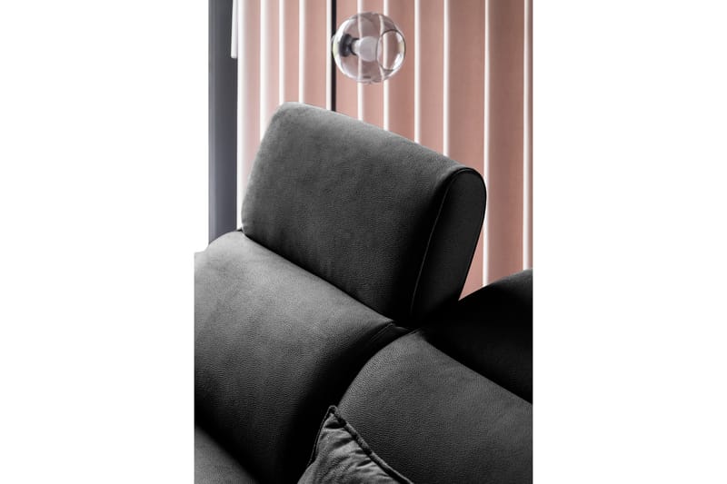 Sovesofa m. Sjeselong Yasmine 3-seter - Svart - Møbler - Sofaer - Sovesofaer - Langsgående sovesofa