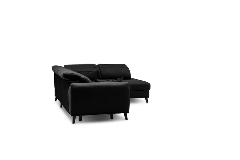 Sovesofa m. Sjeselong Yasmine 3-seter - Svart - Møbler - Sofaer - Sovesofaer - Langsgående sovesofa