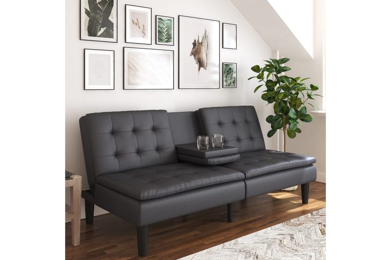 Sovesofa Maine Grå PU - Grå PU - Møbler - Sofaer - Sovesofaer - 3 seters sovesofa