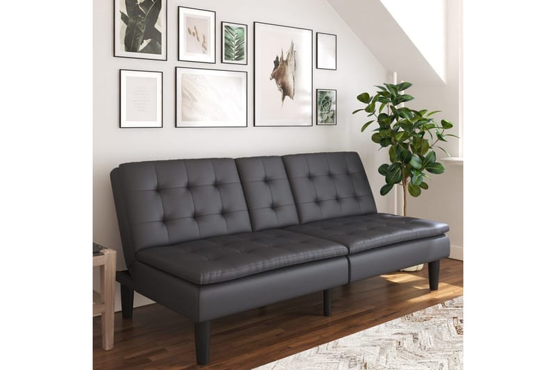 Sovesofa Maine Grå PU - Grå PU - Møbler - Sofaer - Sovesofaer - 3 seters sovesofa