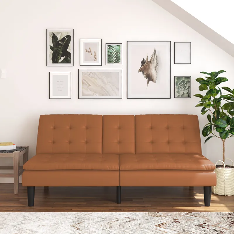 Sovesofa Maine Kognac - Kognac - Møbler - Sofaer - Sovesofaer - 3 seters sovesofa