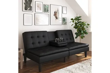 Sovesofa Maine Svart - Svart - Møbler - Sofaer - Sovesofaer - 3 seters sovesofa