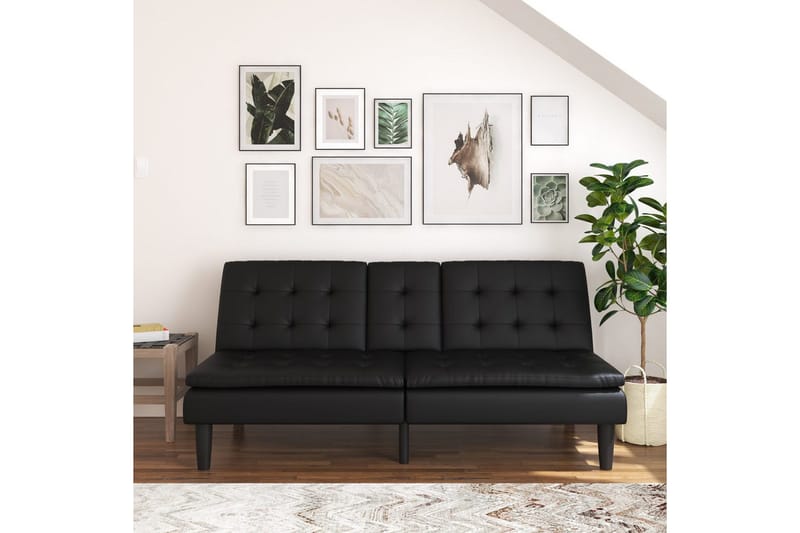 Sovesofa Maine Svart - Svart - Møbler - Sofaer - Sovesofaer - 3 seters sovesofa