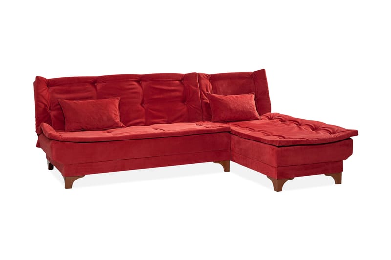 Sovesofa Mcmurdo med Divan Høyre - Rød - Sovesofa divan
