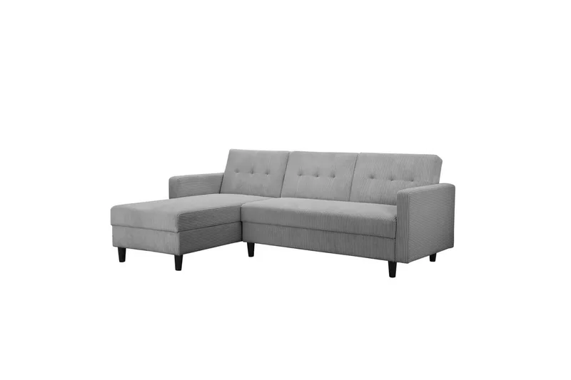 Sovesofa med enkeldivan uten sjeselong Loft24 Sovesofa Hartford II 213x153x82 cm, grå Grå