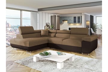 Sovesofa med Sjeselong - Brun - Møbler - Sofaer - Sovesofaer - Langsgående sovesofa