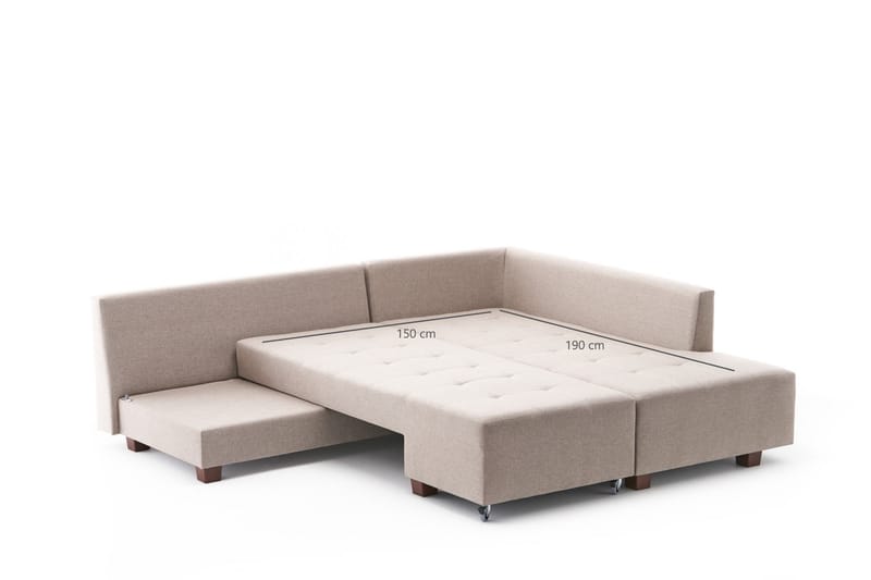 Sovesofa med Sjeselong Cyprus Høyre - Kremhvit/Svart - Møbler - Sofaer - Sovesofaer - Forovervendt sovesofa