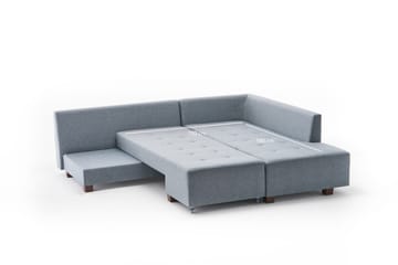 Sovesofa med Sjeselong Cyprus Høyre - Lyseblå/Sort - Møbler - Sofaer - Sovesofaer - Forovervendt sovesofa