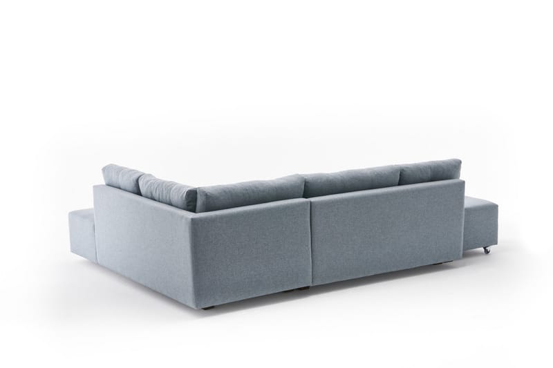 Sovesofa med Sjeselong Cyprus Høyre - Lyseblå/Sort - Møbler - Sofaer - Sovesofaer - Forovervendt sovesofa