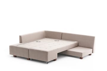Sovesofa med Sjeselong Cyprus Venstre - Kremhvit/Svart - Møbler - Sofaer - Sovesofaer - Forovervendt sovesofa