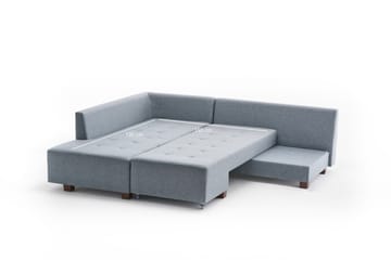 Sovesofa med Sjeselong Cyprus Venstre - Lyseblå/Svart - Møbler - Sofaer - Sovesofaer - Forovervendt sovesofa
