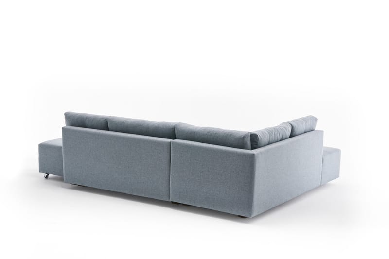 Sovesofa med Sjeselong Cyprus Venstre - Lyseblå/Svart - Møbler - Sofaer - Sovesofaer - Forovervendt sovesofa