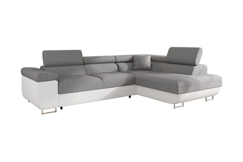 Sovesofa med sjeselong - Grå - Møbler - Sofaer - Sovesofaer - Langsgående sovesofa