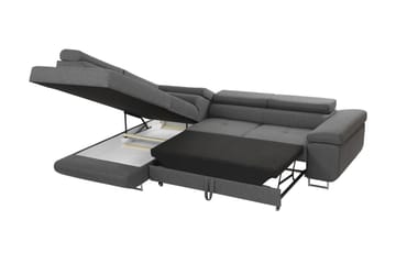 Sovesofa med Sjeselong - Grå - Møbler - Sofaer - Sovesofaer - Langsgående sovesofa