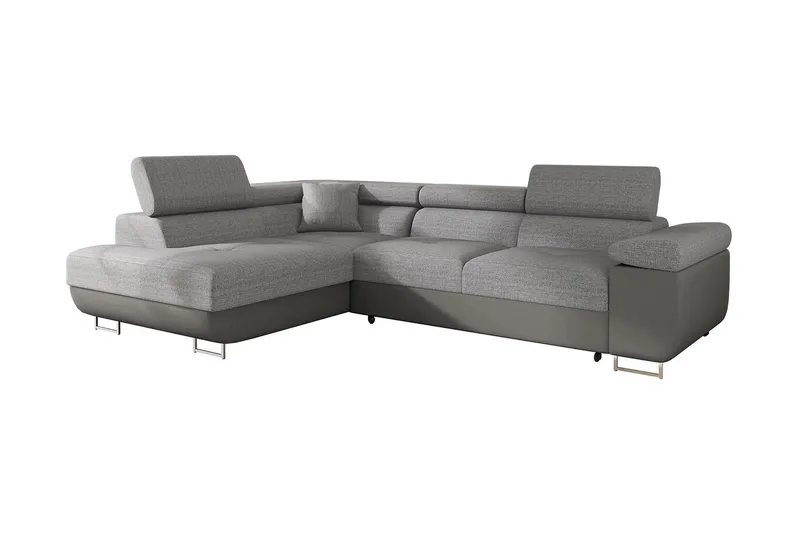 Sovesofa med Sjeselong - Grå - Møbler - Sofaer - Sovesofaer - Langsgående sovesofa