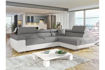 Sovesofa med Sjeselong - Grå - Møbler - Sofaer - Sovesofaer - Langsgående sovesofa