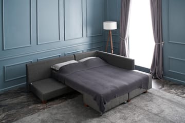 Sovesofa med sjeselong Kypros Høyre - Antrasitt / Svart - Møbler - Sofaer - Sovesofaer - Forovervendt sovesofa