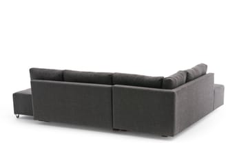 Sovesofa med sjeselong Kypros Venstre - Antrasitt / Svart - Møbler - Sofaer - Sovesofaer - Forovervendt sovesofa