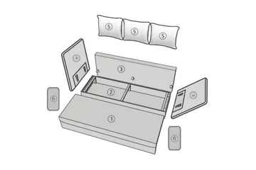 Sovesofa - Rosa - Møbler - Sofaer - Sovesofaer - Langsgående sovesofa