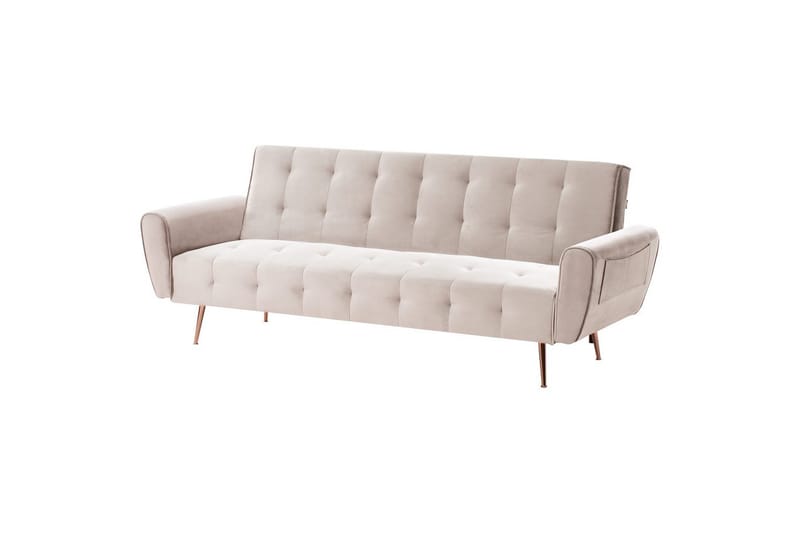 Sovesofa Selnes - Beige, kobber - Møbler - Sofaer - Sovesofaer - 3 seters sovesofa