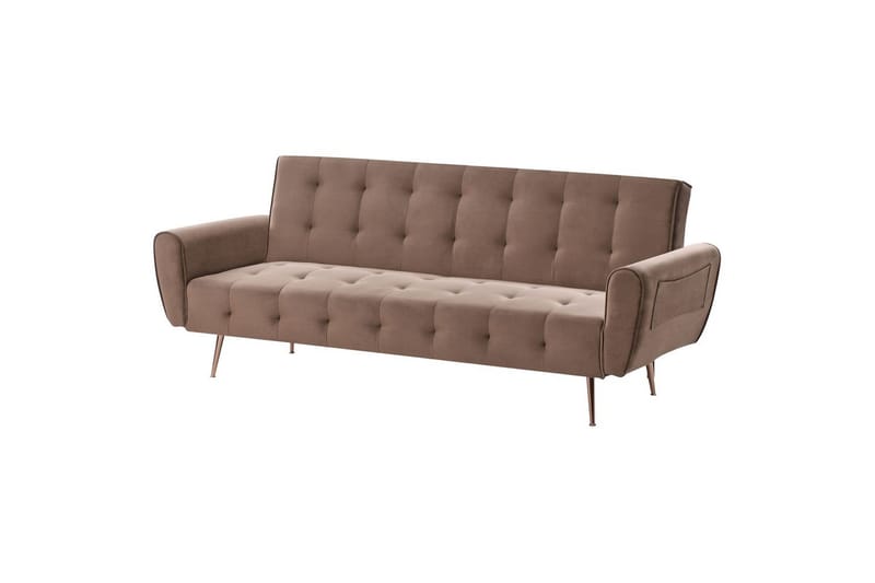 Sovesofa Selnes - Brun, kobber - Møbler - Sofaer - Sovesofaer - 3 seters sovesofa