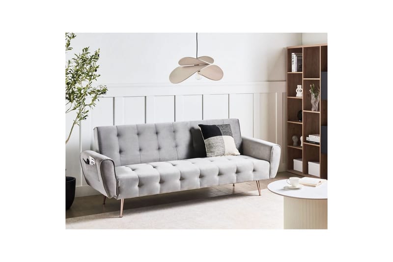 Sovesofa Selnes - Grå, kobber - Møbler - Sofaer - Sovesofaer - 3 seters sovesofa