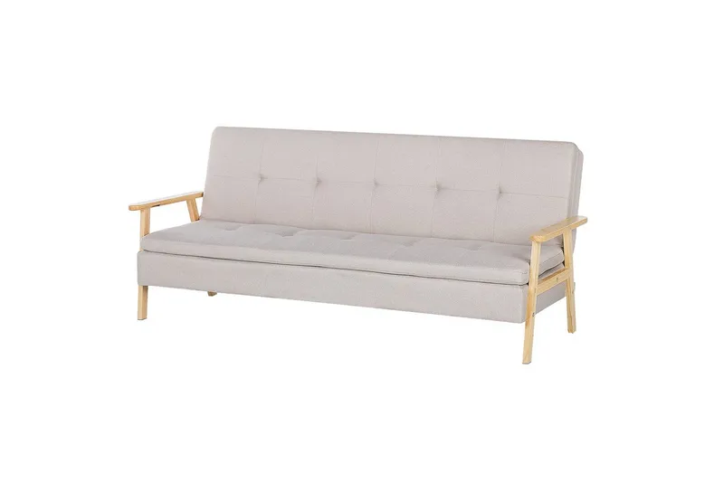 Sovesofa Tjorn - Beige, lyst tre, Beige, Lys Tre, 185x110 cm - Møbler - Sofaer - Sovesofaer - 3 seters sovesofa