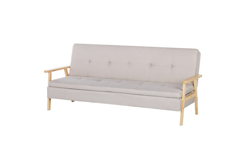 Sovesofa Tjorn - Beige, lyst tre, Beige, Lys Tre, 185x110 cm - Møbler - Sofaer - Sovesofaer - 3 seters sovesofa