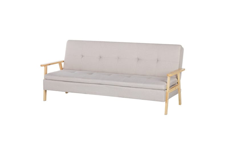 Sovesofa Tjorn - Beige, lyst tre, Beige, Lys Tre, 185x110 cm - Møbler - Sofaer - Sovesofaer - 3 seters sovesofa