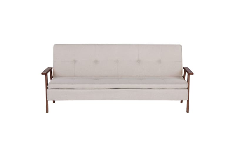 Sovesofa Tjorn, Beige, mørkt tre, 185x110 cm